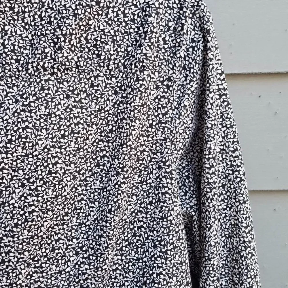 J Crew Black Tan floral The Perfect Shirt size 6